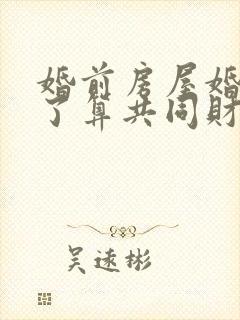 婚前房屋婚后卖了算共同财产吗