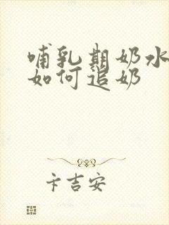 哺乳期奶水少了如何追奶