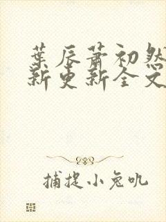 叶辰萧初然最快新更新全文免费