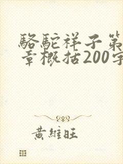骆驼祥子第13章概括200字