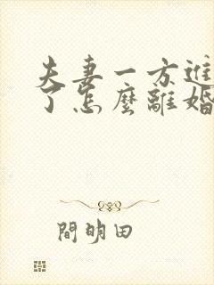 夫妻一方进监狱了怎么离婚