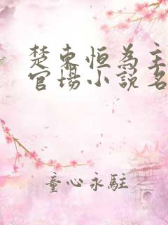 楚东恒为主角的官场小说名字