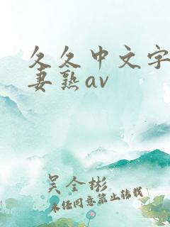 久久中文字幕人妻熟av