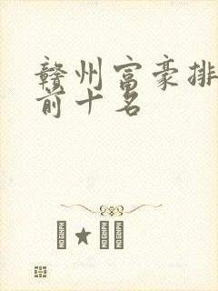 赣州富豪排行榜前十名