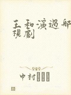 王和演过哪些电视剧