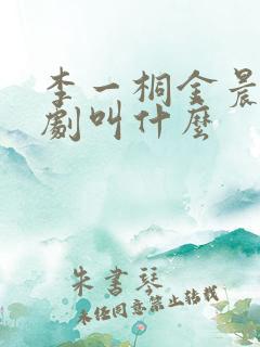 李一桐金晨演的剧叫什么