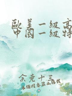 欧美一级高清片中国一级特黄大片