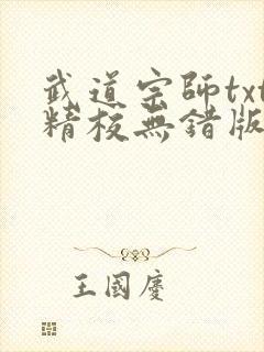 武道宗师txt精校无错版