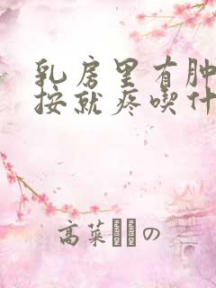 乳房里有肿块一按就疼吃什么药