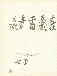 《妻子为丈夫升职》日剧在线播放