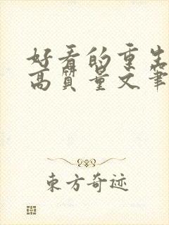 好看的重生小说高质量文笔好