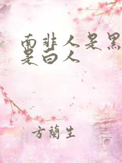 南非人是黑人还是白人