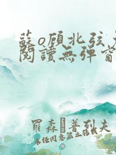 苏o顾北弦免费阅读无弹窗
