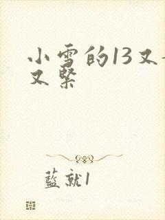 小雪的13又嫩又紧