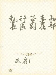 执行董事和董事长区别在哪