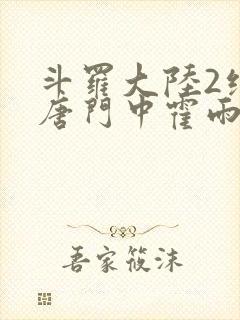 斗罗大陆2绝世唐门中霍雨浩