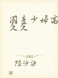 国产少妇高潮久久久