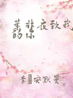 叶非夜致我最爱的你