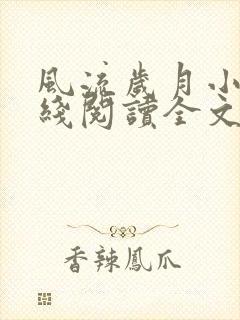 风流岁月小说在线阅读全文无弹窗