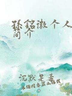 孙铭徽个人资料简介