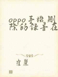 oppo手机删除的录音在哪里找