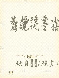 先婚后爱小说推荐现代言情