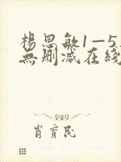 杨思敏1—5集无删减在线播放视频