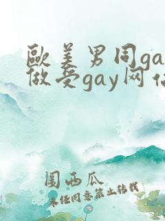 欧美男同gay做受gay网站