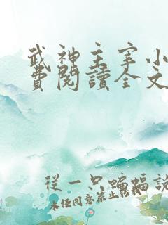 武神主宰小说免费阅读全文无弹窗