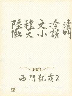 陆程文冷清秋龙傲天小说叫啥名