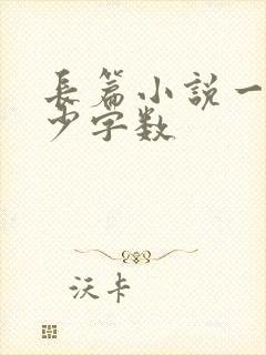 长篇小说一般多少字数