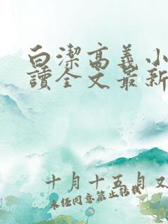 白洁高义小说阅读全文最新章节