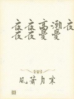 夜夜高潮夜夜爽夜夜爱爱