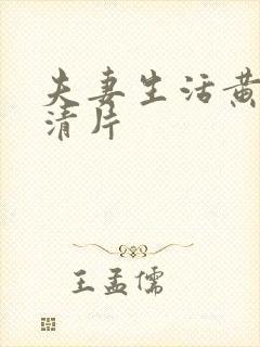 夫妻生活黄色高清片