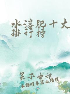 水溶肥十大品牌排行榜