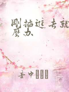 刚插进去就射怎么办