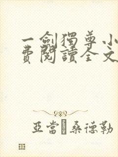 一剑独尊小说免费阅读全文无窗口