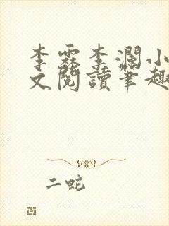 李霖李澜小说全文阅读笔趣阁