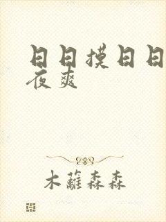 日日摸日日碰夜夜爽