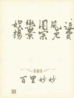 娱乐圈风流帝王杨景宗免费阅读