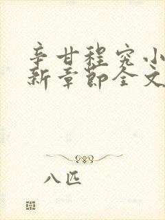 辛甘程究小说最新章节全文免费阅读