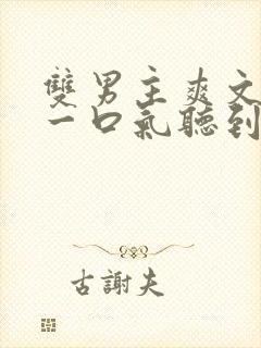 双男主爽文小说一口气听到结局