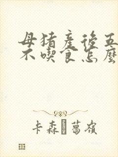 母猪产后五六天不吃食怎么办只喝水