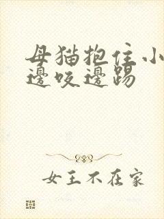 母猫抱住小奶猫边咬边踢