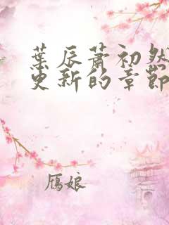 叶辰萧初然刚刚更新的章节