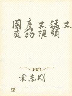 国产又猛又粗又爽的视频