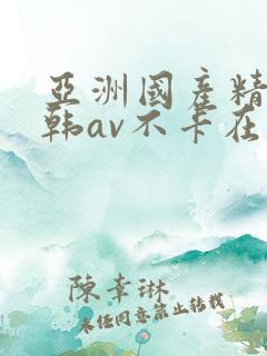 亚洲国产精品日韩av不卡在线