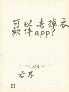 可以去掉衣服的软件app?