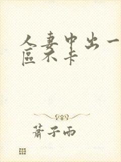 人妻中出一区二区不卡