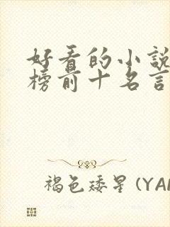 好看的小说排行榜前十名言情现代